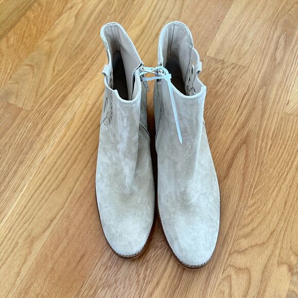 Paul Green Designer Suede Ankle Booties Beige Women's Size US 10 New $520 - Picture 11 of 11